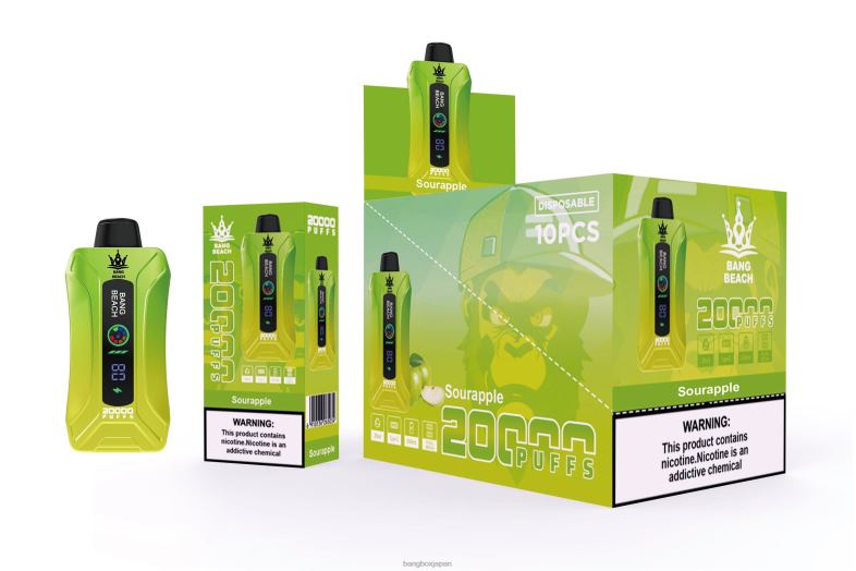 Bang Beach 20000 パフのスマート スクリーン VAPE 酸っぱいリンゴ 2N2TD1 - Bang Box Japan
