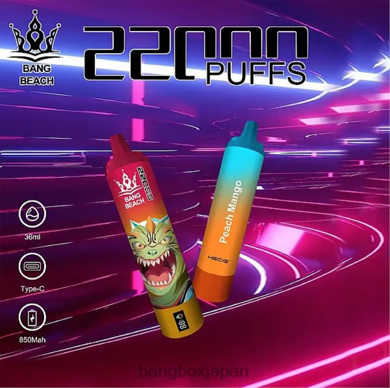 Bang Beach 22000パフのスマートスクリーン ピーチマンゴー 2N2TD24 - Bang Beach Vape
