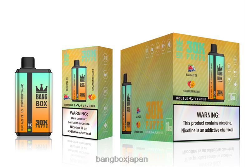 Bang Box 30000パフ デュアルフレーバー ブルーラズアイス＆ストロベリーマンゴー 2N2TD73 - Bang Box Vape